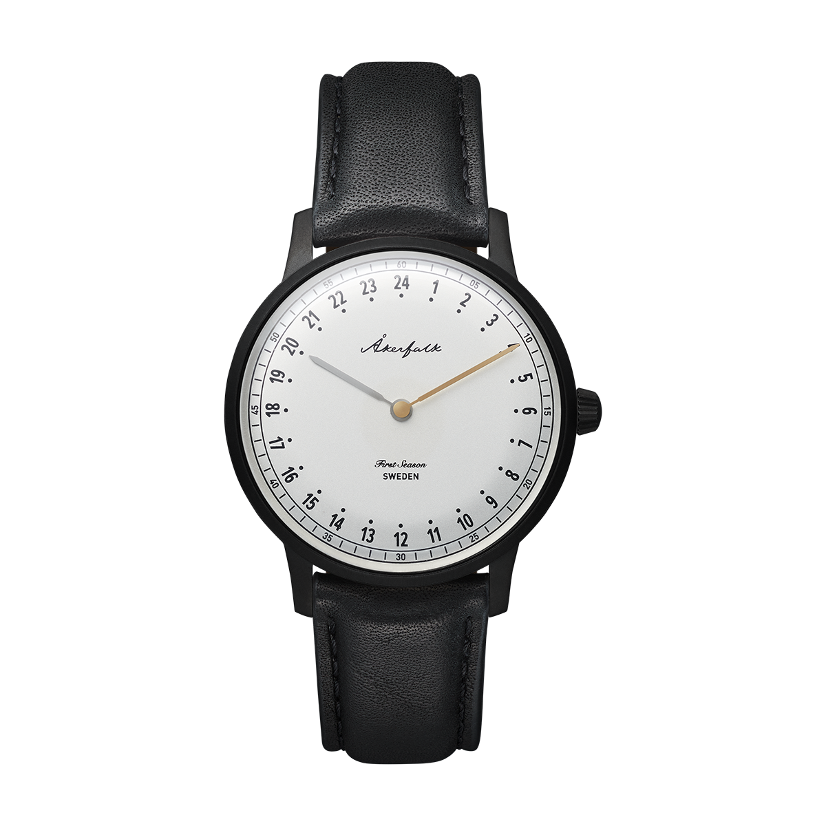First Season Matte Black White with Black Leather