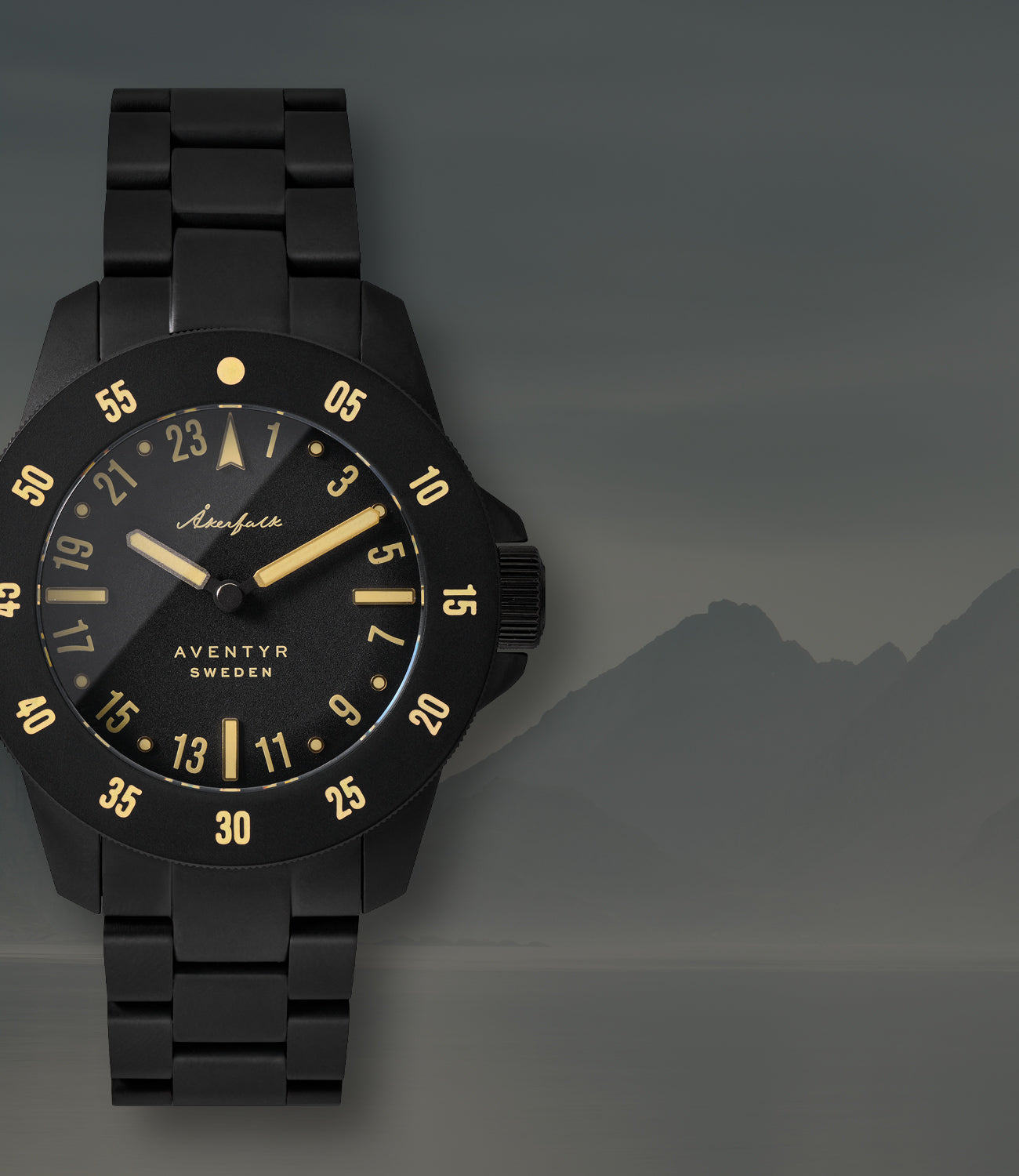 24 hour black diver watch