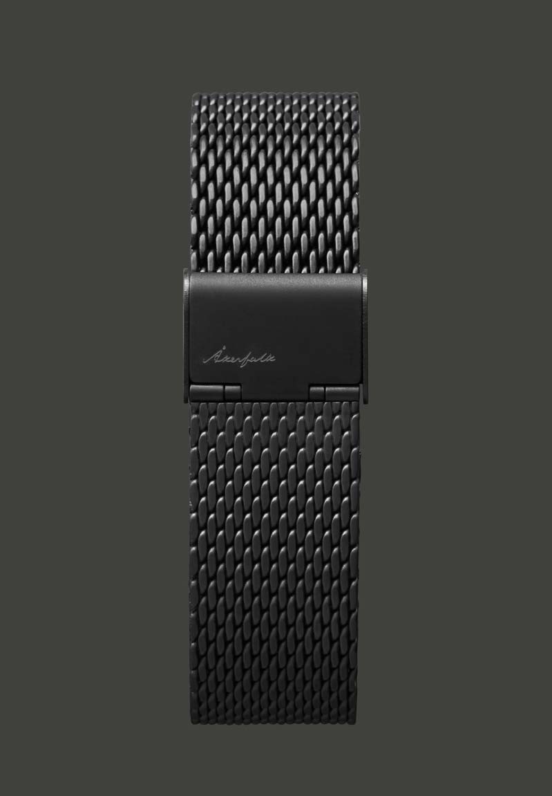 Metal Mesh Matte Black Strap 18 mm